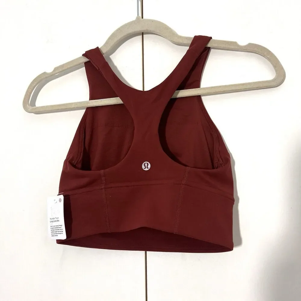 Lululemon Sports Bra Size 2 Brown Stretch Wunder‎ Train Long-line Athletic